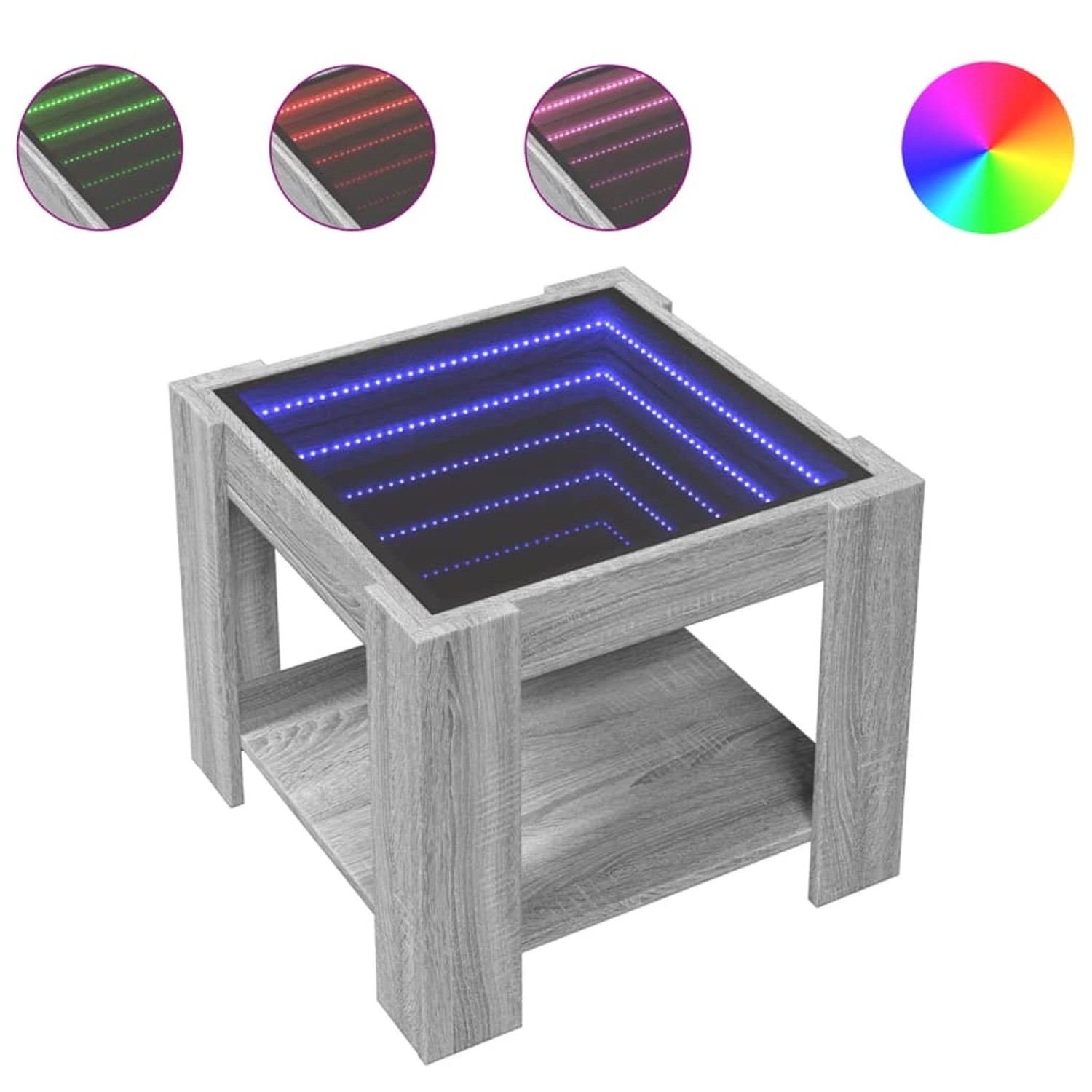 vidaXL LED-Couchtisch Grau Sonoma 53x53x45 cm Holzwerkstoff vidaXL LED-Couchtisch Grau Sonoma 53x53x45 cm Holzwerkstoff von VIDAXL