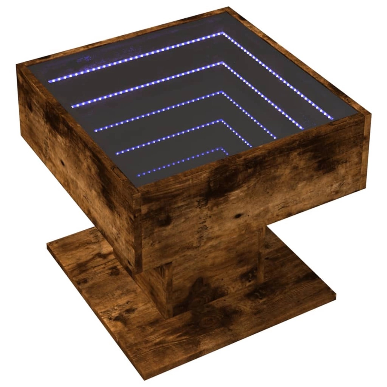 vidaXL LED-Couchtisch Räuchereiche 50x50x45 cm Holzwerkstoff 847529 von VIDAXL