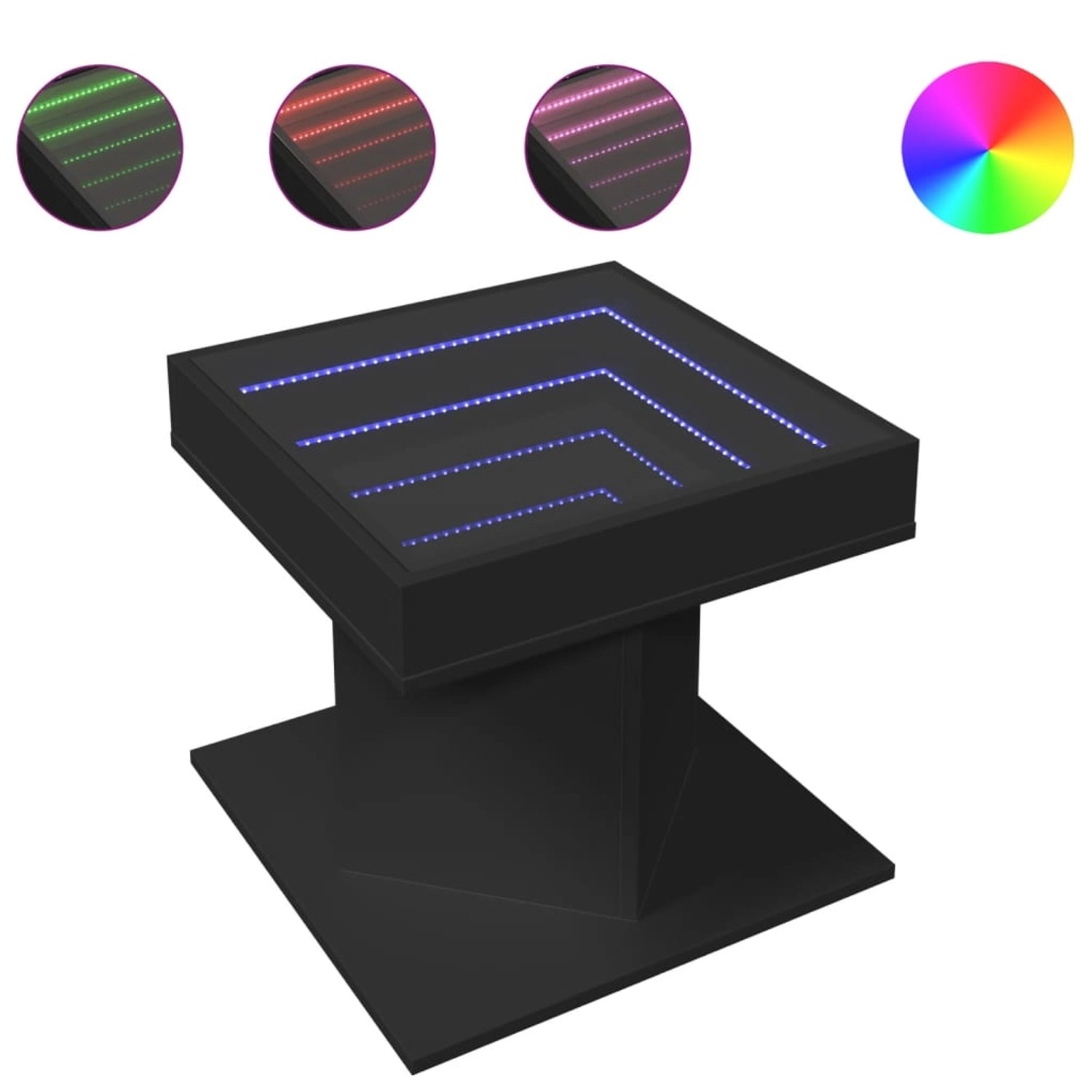 vidaXL LED-Couchtisch Schwarz 50x50x45 cm Holzwerkstoff vidaXL LED-Couchtisch Schwarz 50x50x45 cm Holzwerkstoff von VIDAXL
