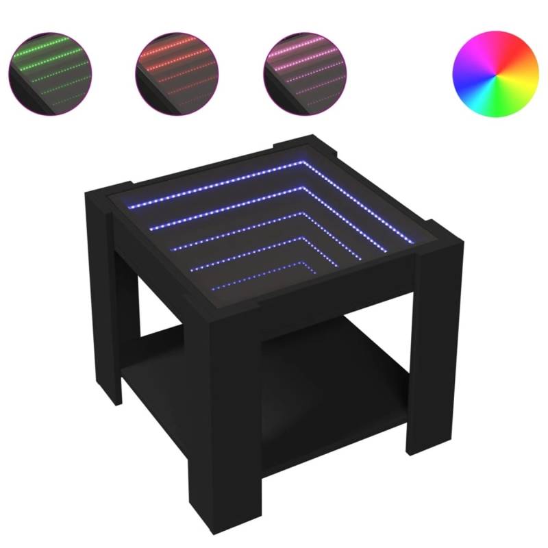vidaXL LED-Couchtisch Schwarz 53x53x45 cm Holzwerkstoff von VIDAXL