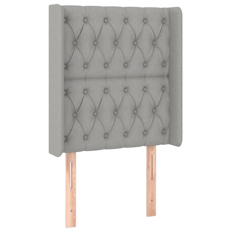 vidaXL LED Kopfteil Hellgrau 83x16x118/128 cm Stoff 3124358 von VIDAXL