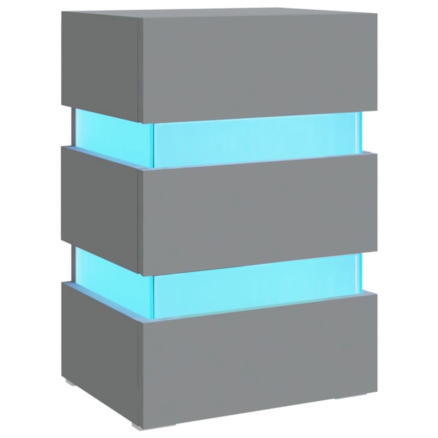 vidaXL LED-Nachttisch Grau 45x35x67 cm Holzwerkstoff von VIDAXL