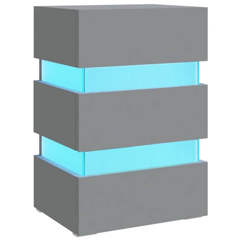 vidaXL LED-Nachttisch Grau 45x35x67 cm Holzwerkstoff von VIDAXL