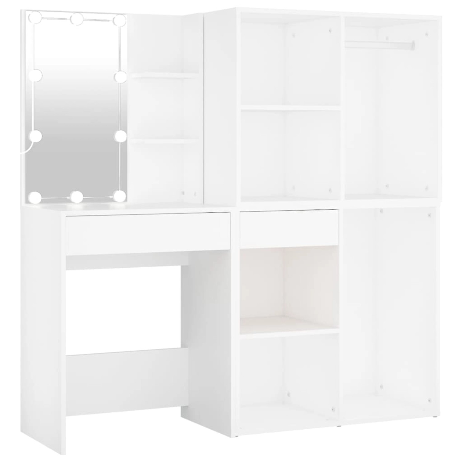 vidaXL LED-Schminktisch mit 2 Schränken Weiß Holzwerkstoff vidaXL LED-Schminktisch mit 2 Schränken Weiß Holzwerkstoff von VIDAXL
