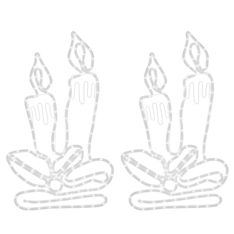 vidaXL LED-Silhouetten 2 Stk Weihnachtskerzen mit 144 LEDs 70x42 cm 3154276 vidaXL LED-Silhouetten 2 Stk Weihnachtskerzen mit 144 LEDs 70x42 cm 3154276 von VIDAXL