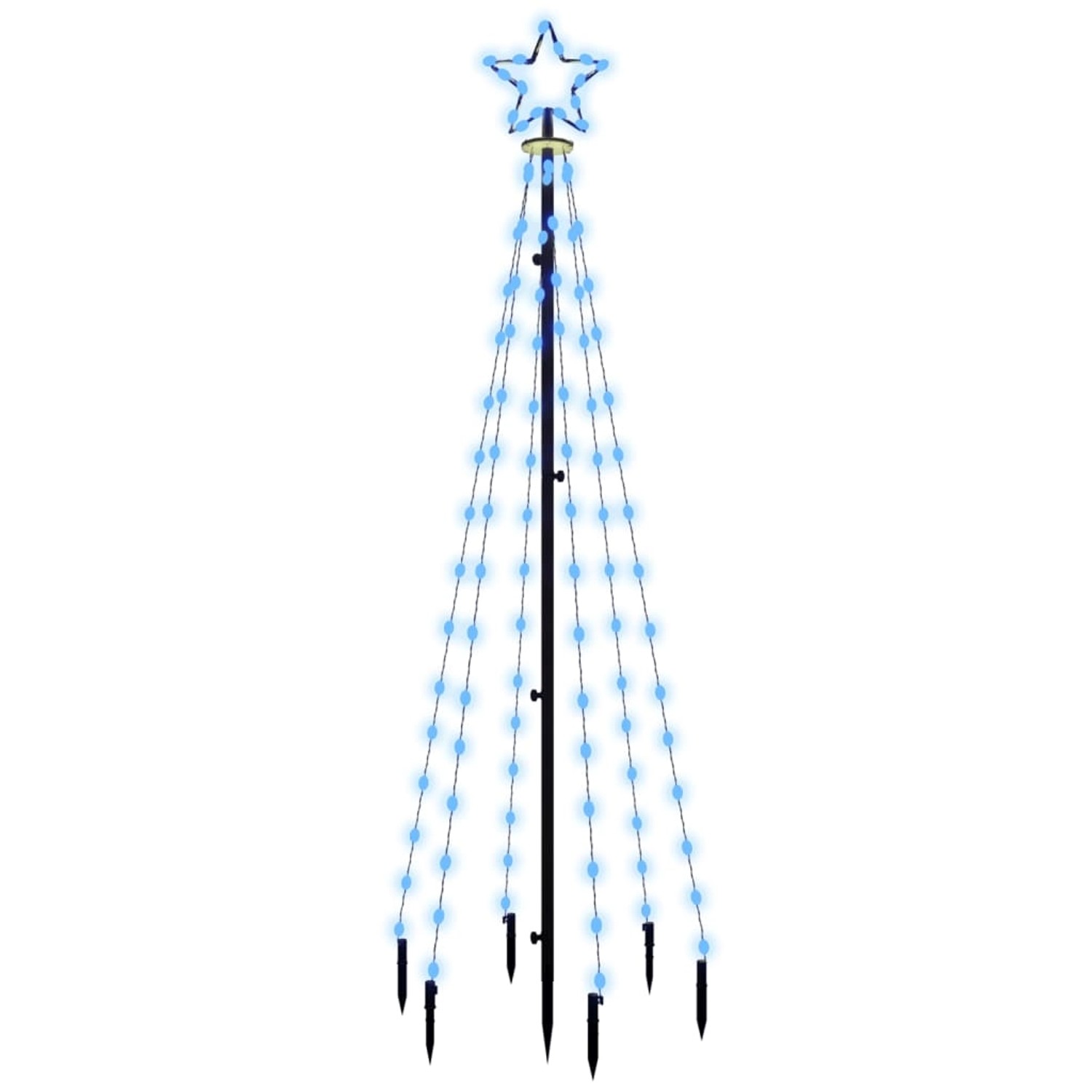 vidaXL LED-Weihnachtsbaum mit Erdnägeln Blau 108 LEDs 180 cm von VIDAXL