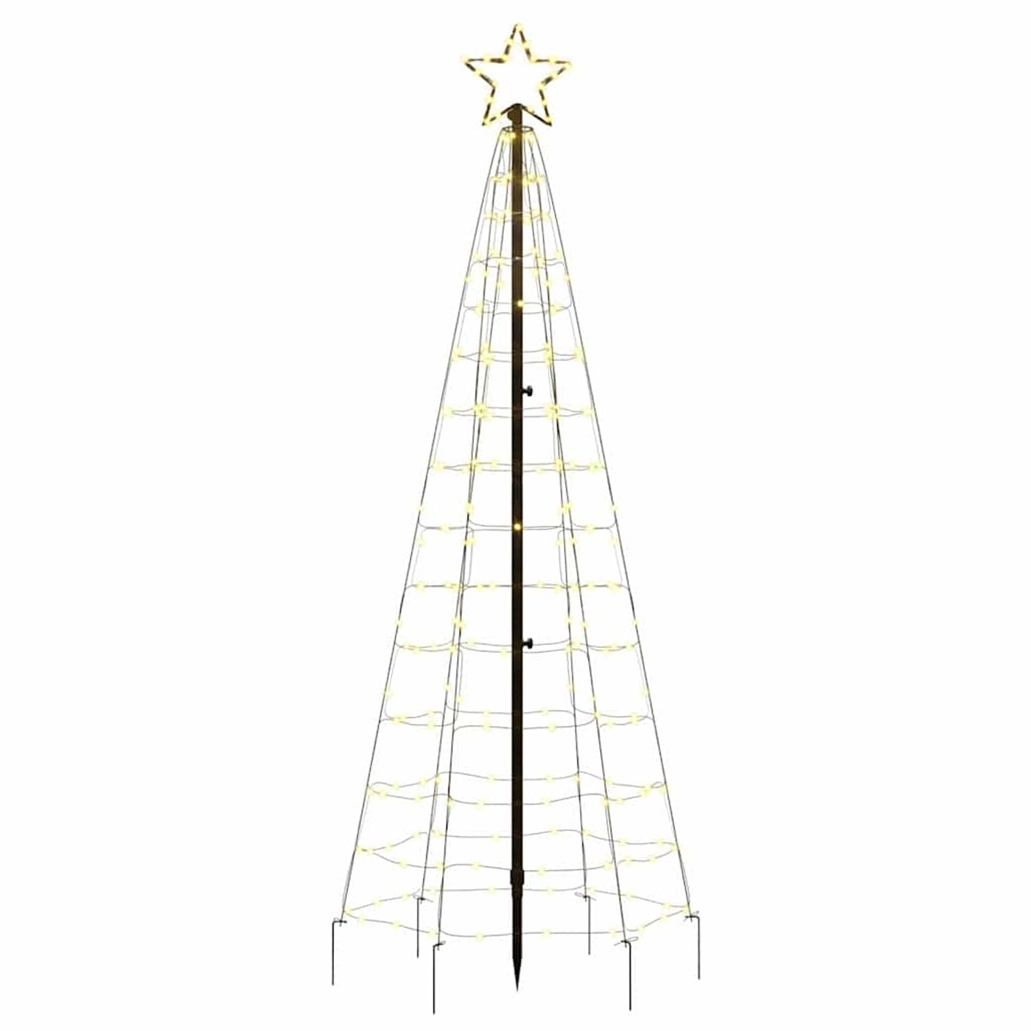 vidaXL LED-Weihnachtsbaum mit Erdspießen 220 LEDs Warmweiß 180 cm 358100 von VIDAXL