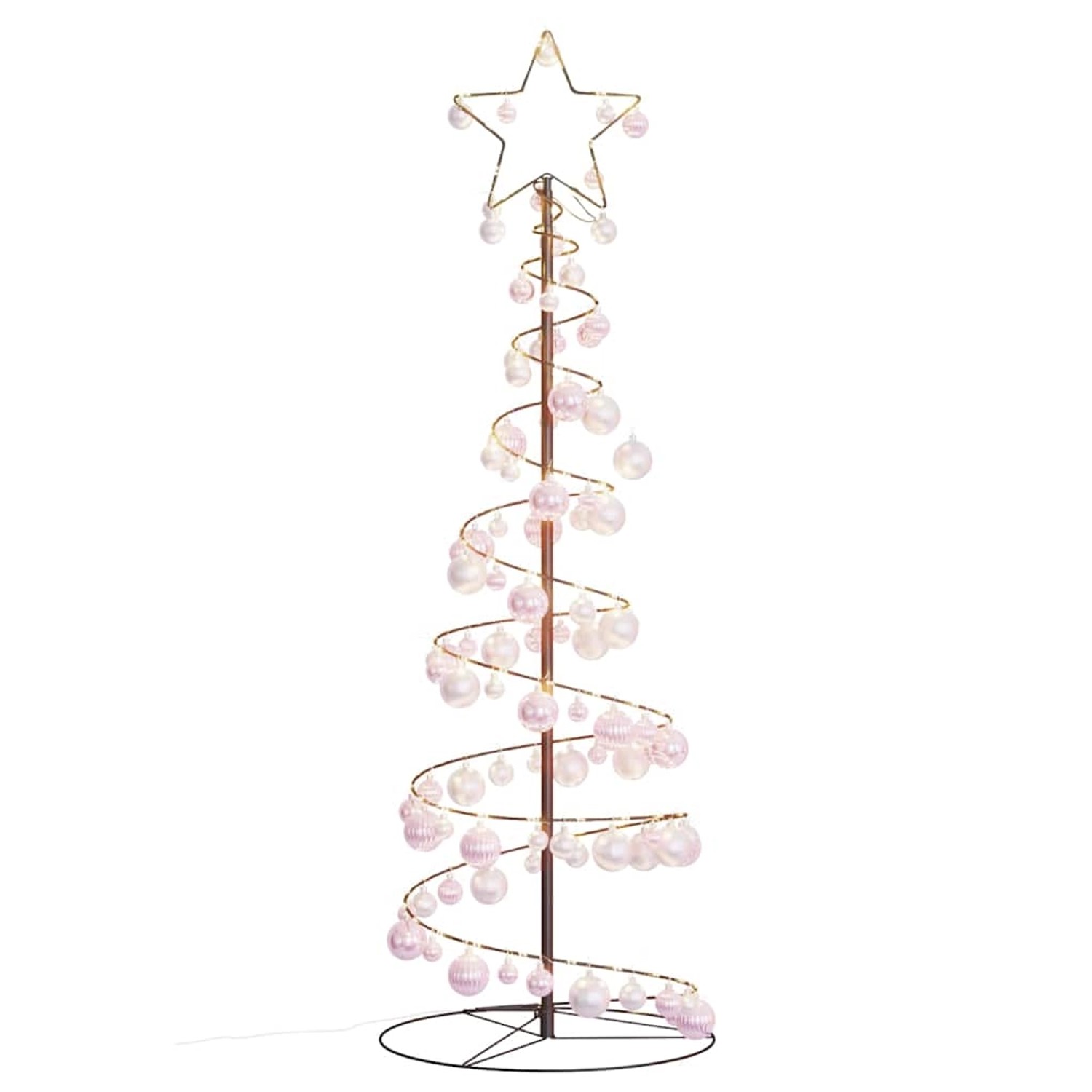 vidaXL LED Weihnachtsbaum mit Kugeln 100 LEDs Warmweiß 150 cm 3318563 von VIDAXL