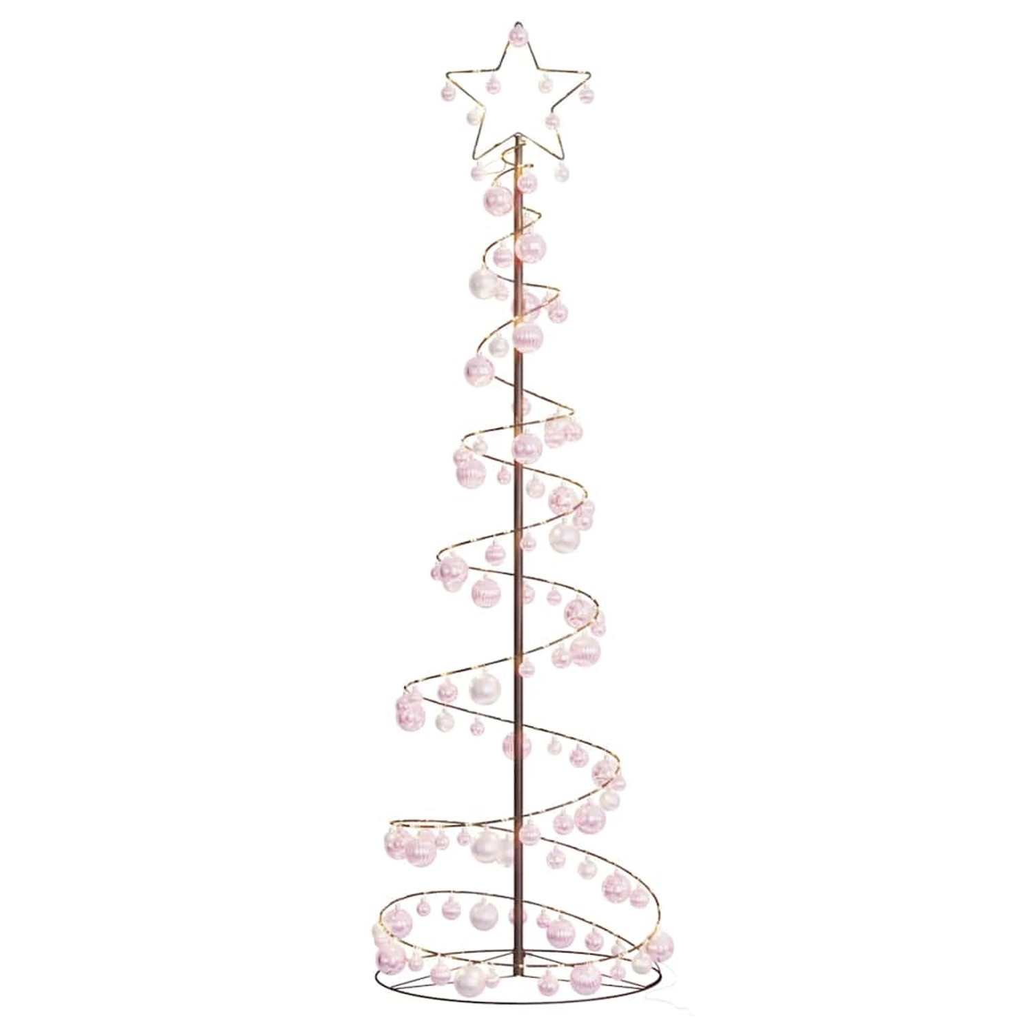 vidaXL LED Weihnachtsbaum mit Kugeln 120 LEDs Warmweiß 180 cm 3318575 von VIDAXL