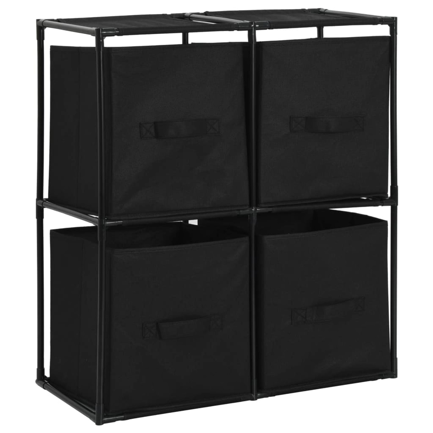 vidaXL Lagerschrank mit 4 Stoffkörben Schwarz 63×30×71 cm Stahl vidaXL Lagerschrank mit 4 Stoffkörben Schwarz 63×30×71 cm Stahl von VIDAXL