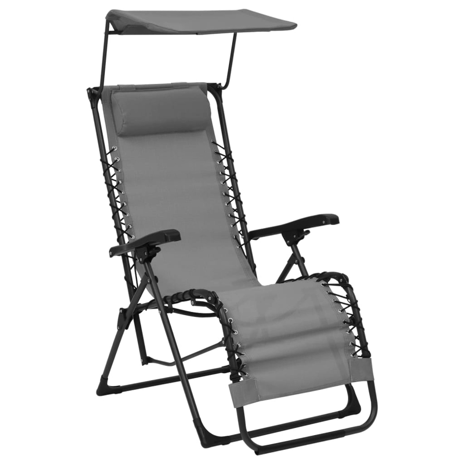 vidaXL Liegestuhl Klappbar Textilene Grau 312466 von VIDAXL