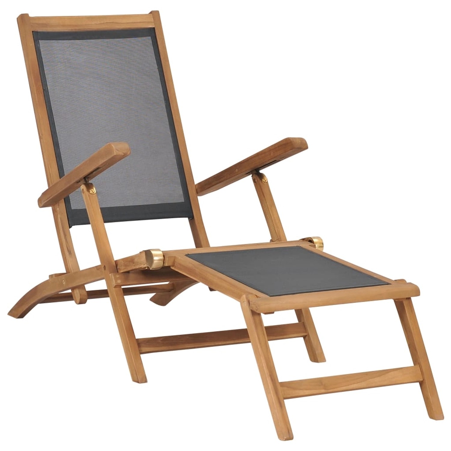 vidaXL Liegestuhl mit Fußteil Massivholz Teak Schwarz 47410 vidaXL Liegestuhl mit Fußteil Massivholz Teak Schwarz 47410 von VIDAXL