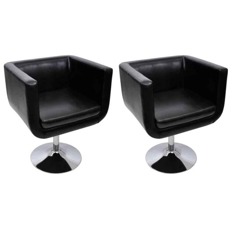 vidaXL Loungesessel 2 Stk Kunstleder Schwarz von VIDAXL