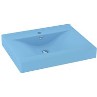 Luxus-Waschbecken,Handwaschbecken mit Hahnloch Matt-Hellblau 60x46 cm Keramik vidaXL von BONNEVIE