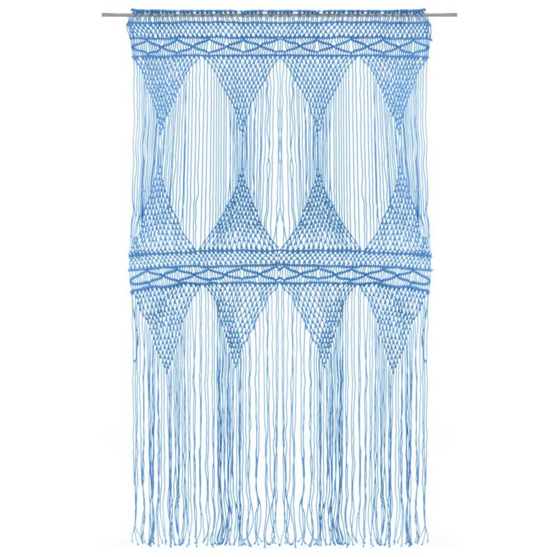 vidaXL Makramee Vorhang Blau 140x240 cm Baumwolle Modell 1 von VIDAXL