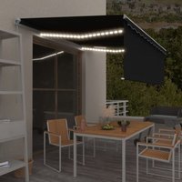 Markise Manuell Einziehbar mit Rollo & led 4x3 m Anthrazit - Vidaxl Markise Manuell Einziehbar mit Rollo & led 4x3 m Anthrazit - Vidaxl von VIDAXL