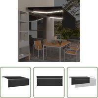 vidaXL Markise mit Windsensor - Markise Automatisch mit Rollo LED Windsensor 4x3m Anthrazit von VIDAXL