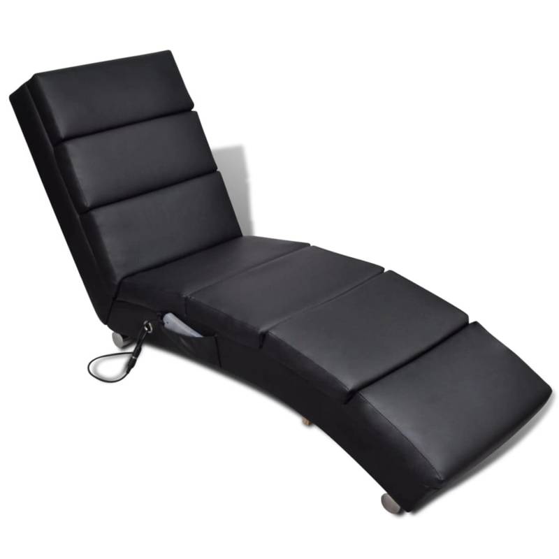 vidaXL Massage-Chaiselongue Schwarz Kunstleder von VIDAXL