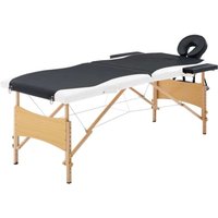 vidaXL Massageliege Klappbar 2-Zonen mit Holzgestell Schwarz und Weiß vidaXL Massageliege Klappbar 2-Zonen mit Holzgestell Schwarz und Weiß von VIDAXL