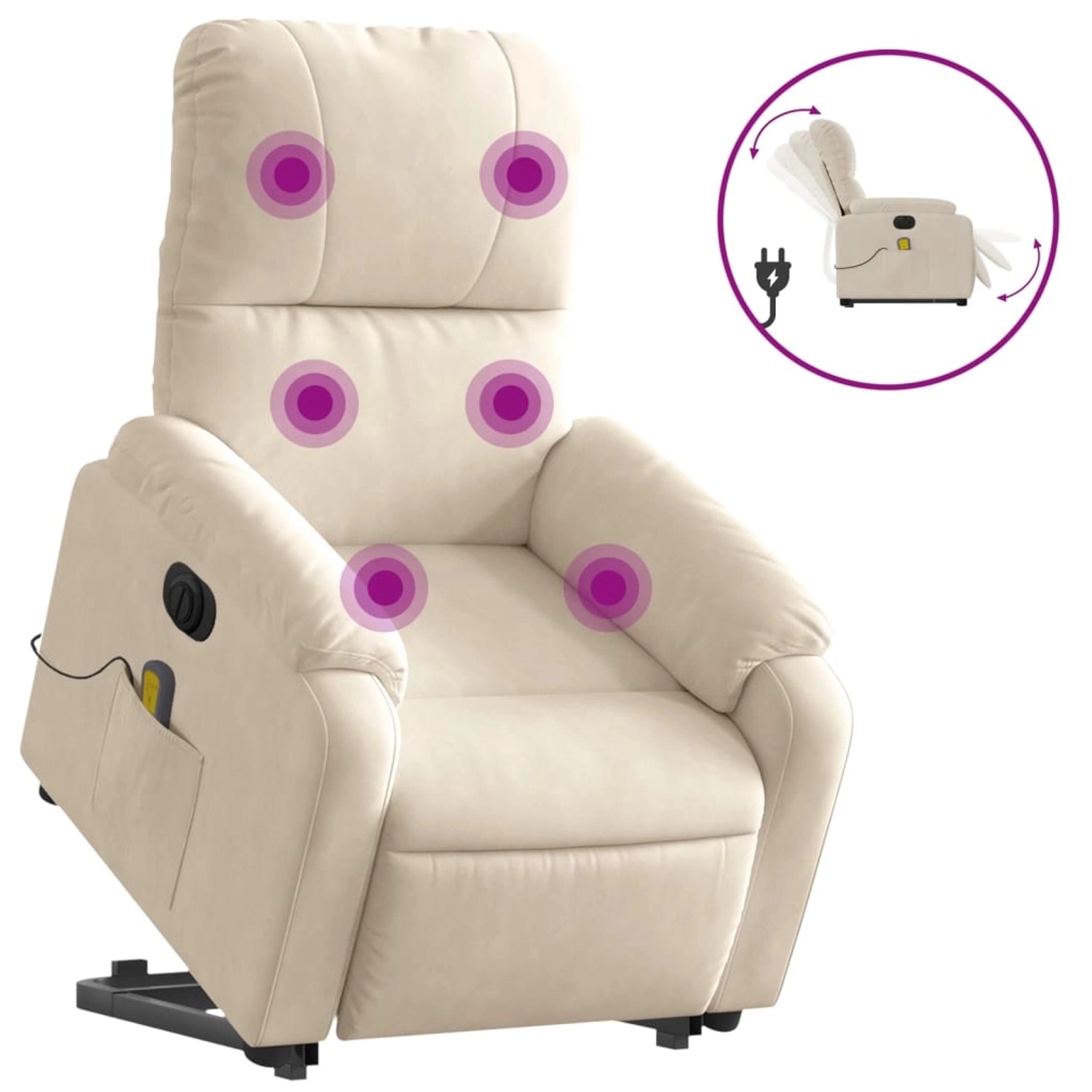 vidaXL Massagesessel Aufstehhilfe Elektrisch Beige Mikrofasergewebe vidaXL Massagesessel Aufstehhilfe Elektrisch Beige Mikrofasergewebe von VIDAXL