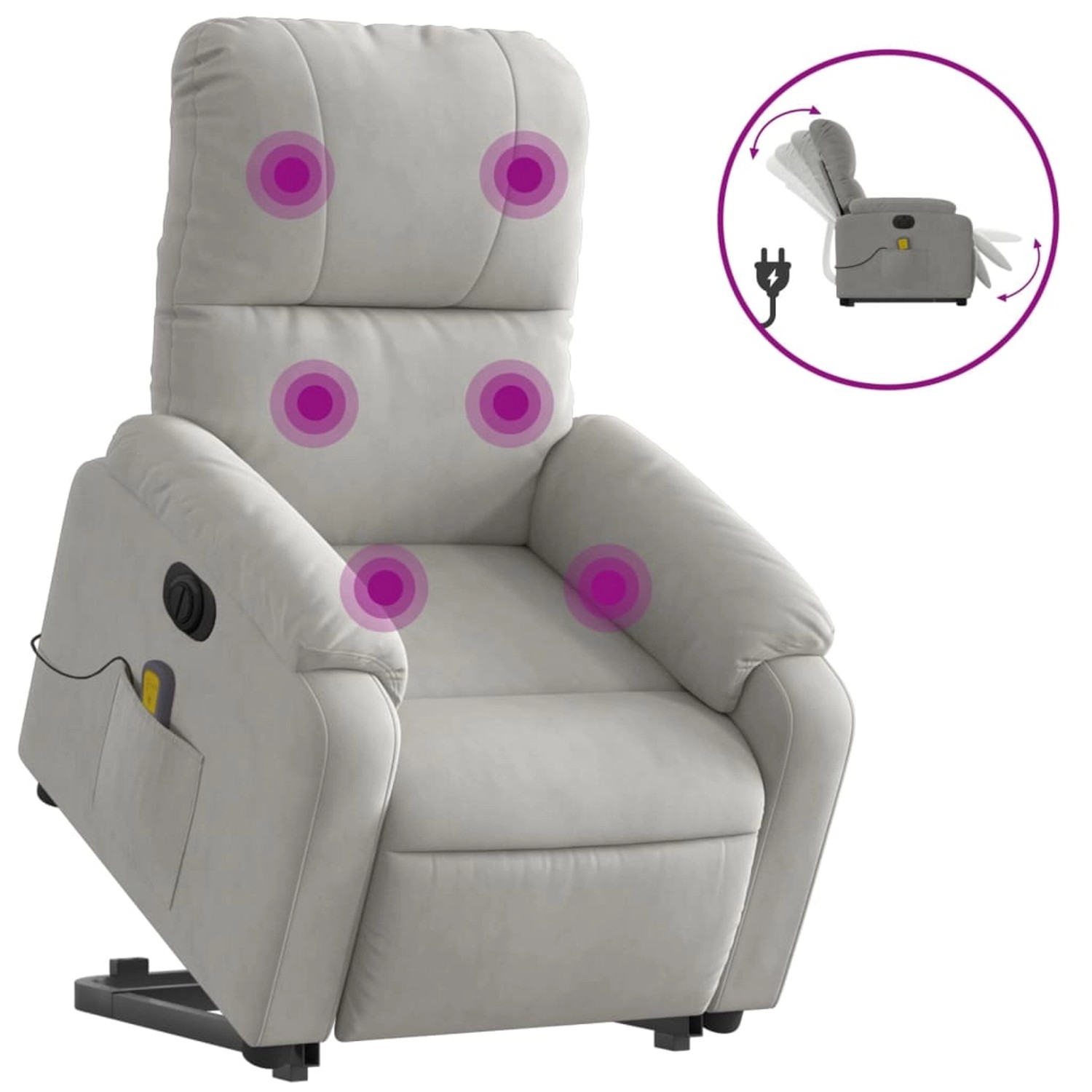 vidaXL Massagesessel Aufstehhilfe Elektrisch Hellgrau Mikrofasergewebe vidaXL Massagesessel Aufstehhilfe Elektrisch Hellgrau Mikrofasergewebe von VIDAXL