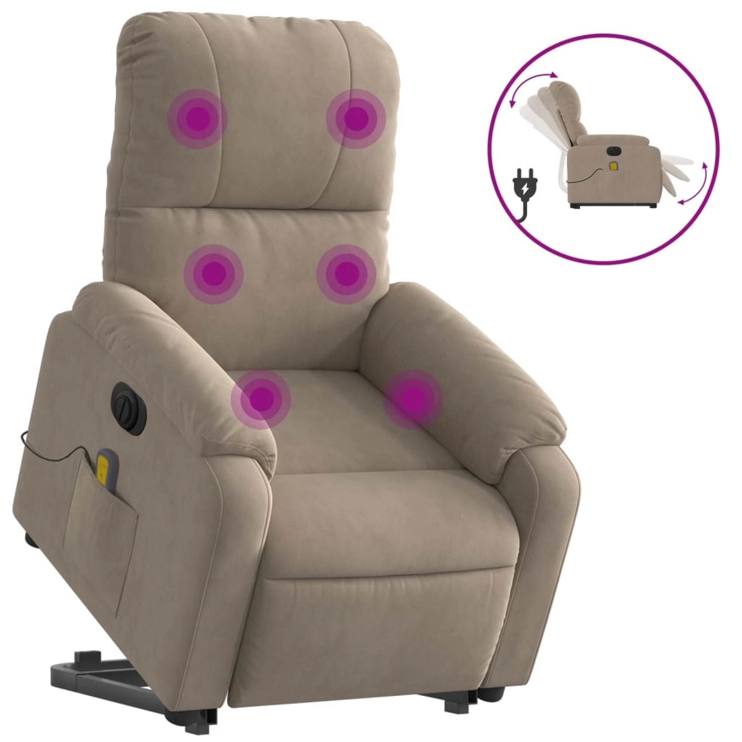 vidaXL Massagesessel Aufstehhilfe Elektrisch Taupe Mikrofasergewebe vidaXL Massagesessel Aufstehhilfe Elektrisch Taupe Mikrofasergewebe von VIDAXL