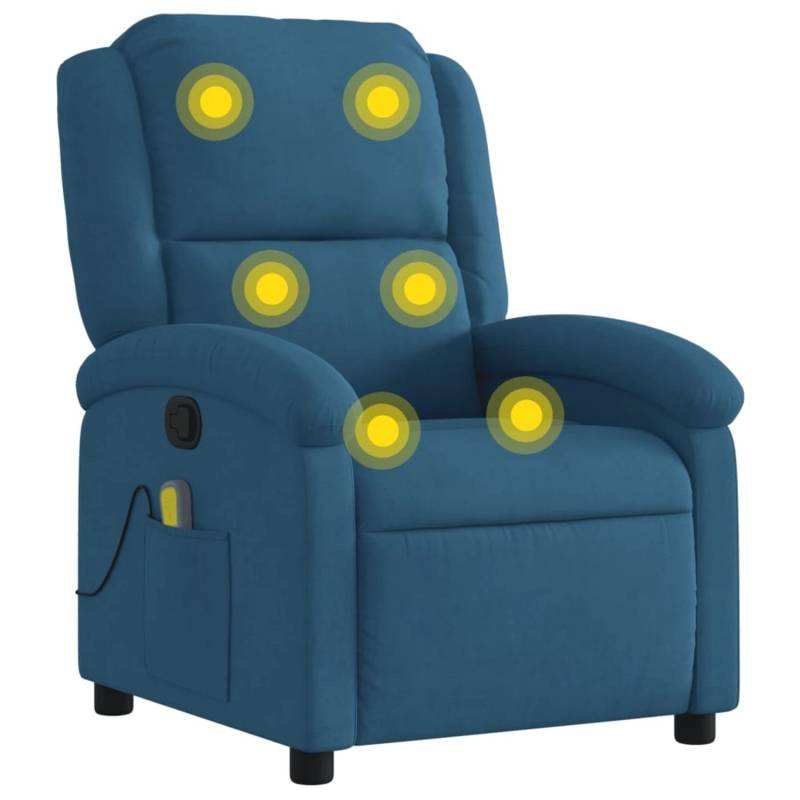 vidaXL Massagesessel Blau Samt Modell 1 von VIDAXL