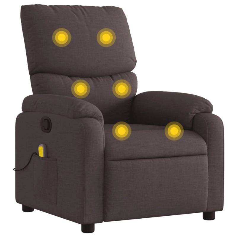 vidaXL Massagesessel Dunkelbraun Stoff Modell 3 von VIDAXL
