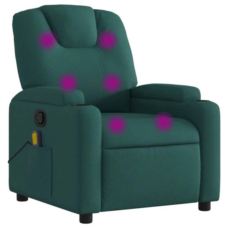 vidaXL Massagesessel Dunkelgrün Stoff Modell 1 von VIDAXL