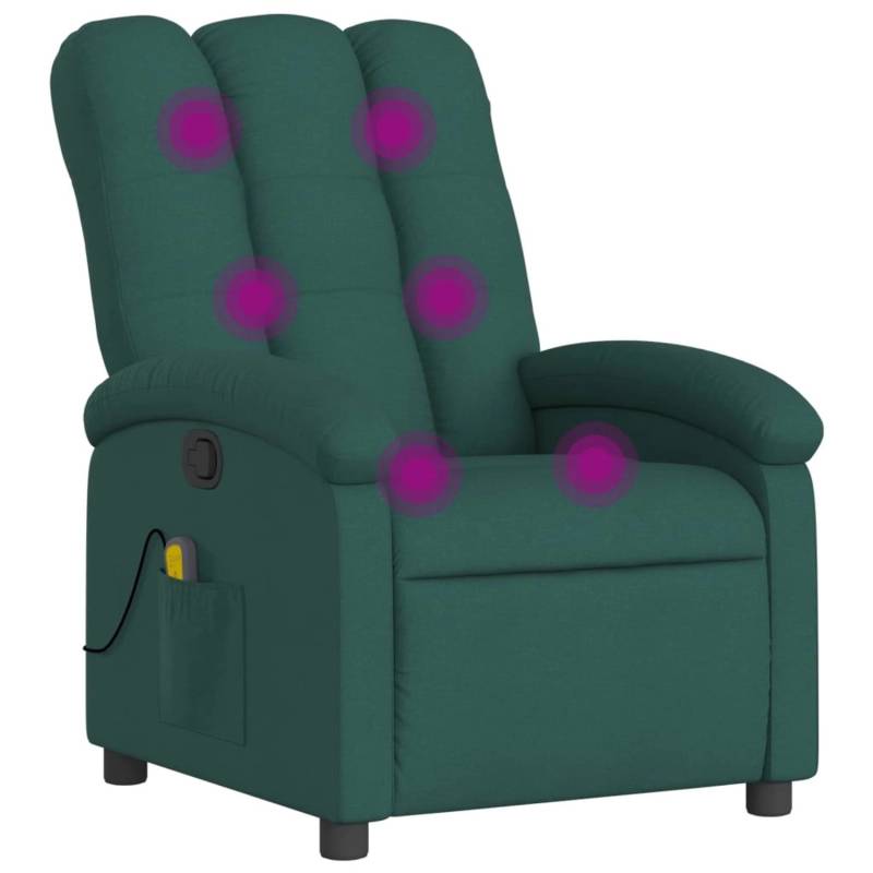 vidaXL Massagesessel Dunkelgrün Stoff Modell 3 von VIDAXL