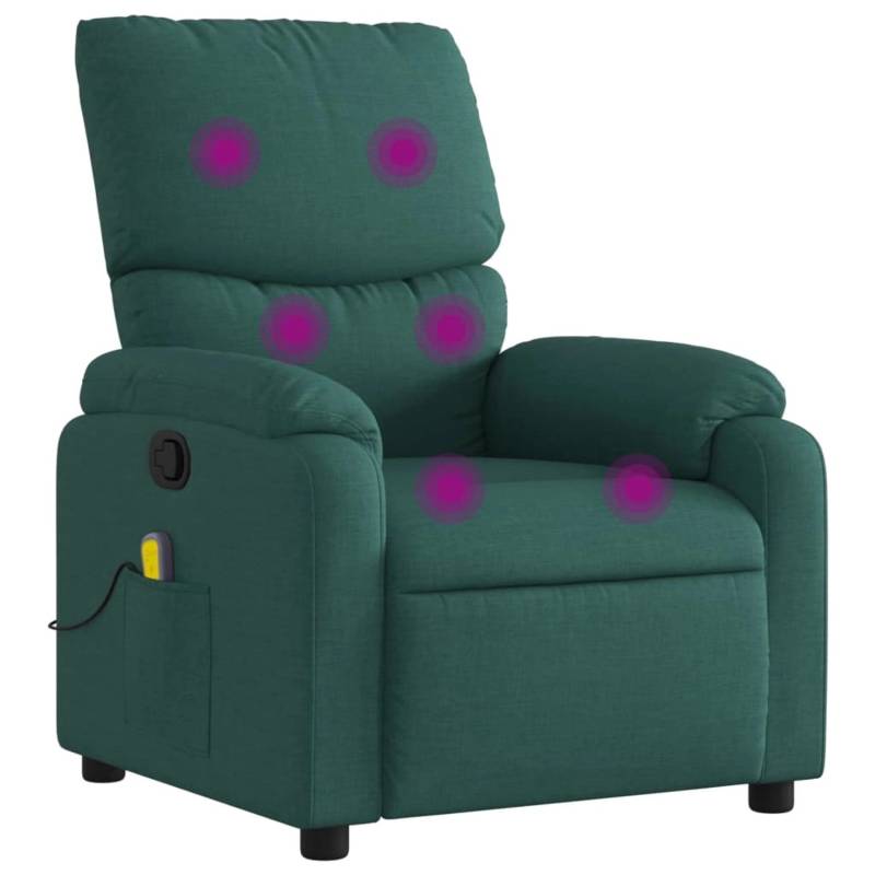 vidaXL Massagesessel Dunkelgrün Stoff Modell 6 von VIDAXL