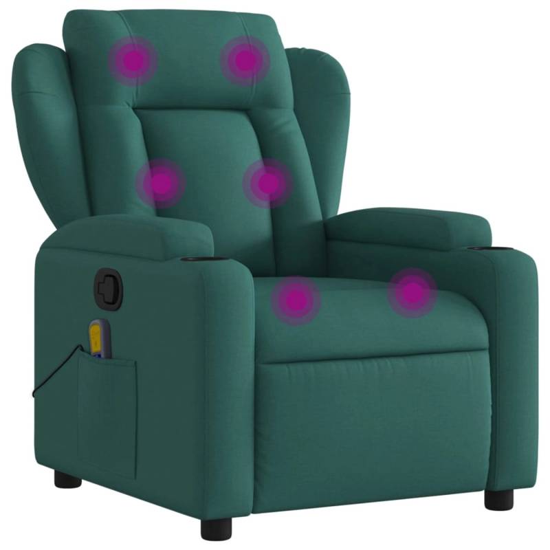 vidaXL Massagesessel Dunkelgrün Stoff Modell 7 von VIDAXL