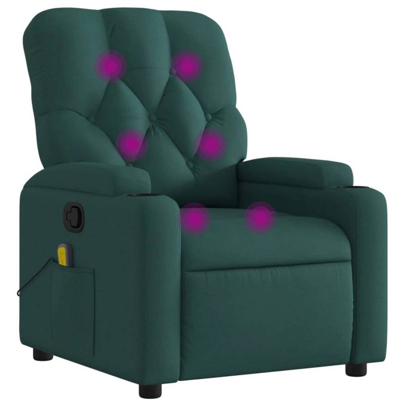 vidaXL Massagesessel Dunkelgrün Stoff Modell 8 von VIDAXL