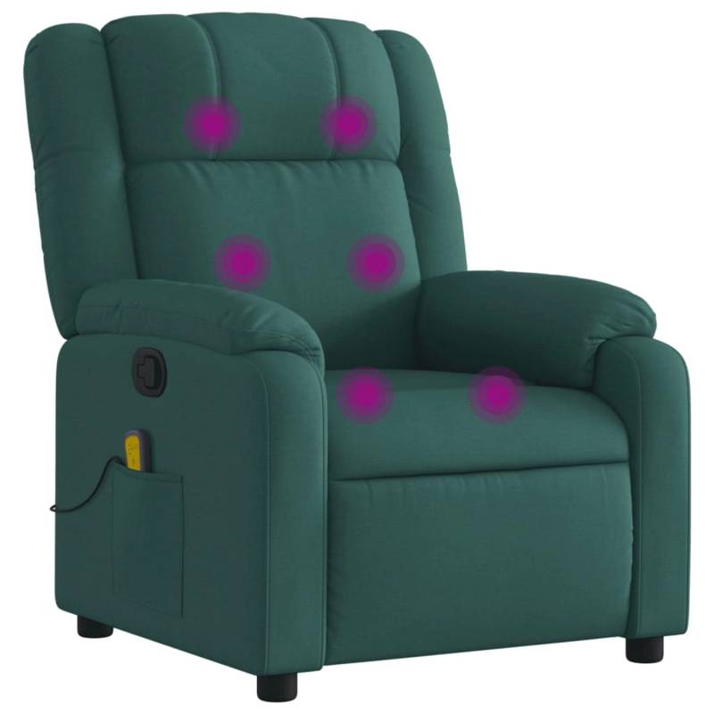 vidaXL Massagesessel Dunkelgrün Stoff Modell 9 von VIDAXL