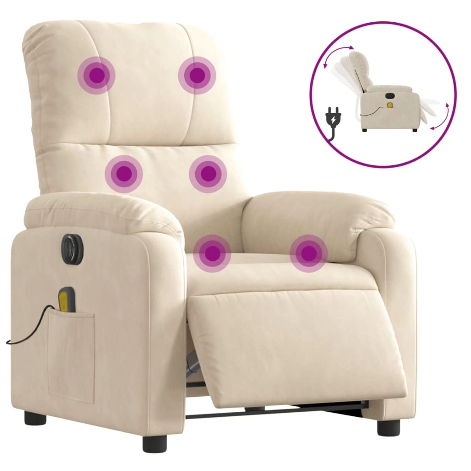 vidaXL Massagesessel Elektrisch Beige Mikrofasergewebe vidaXL Massagesessel Elektrisch Beige Mikrofasergewebe von VIDAXL