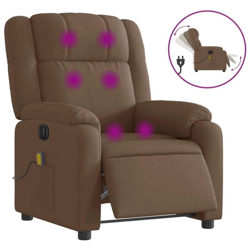 vidaXL Massagesessel Elektrisch Braun Stoff Modell 9 von VIDAXL