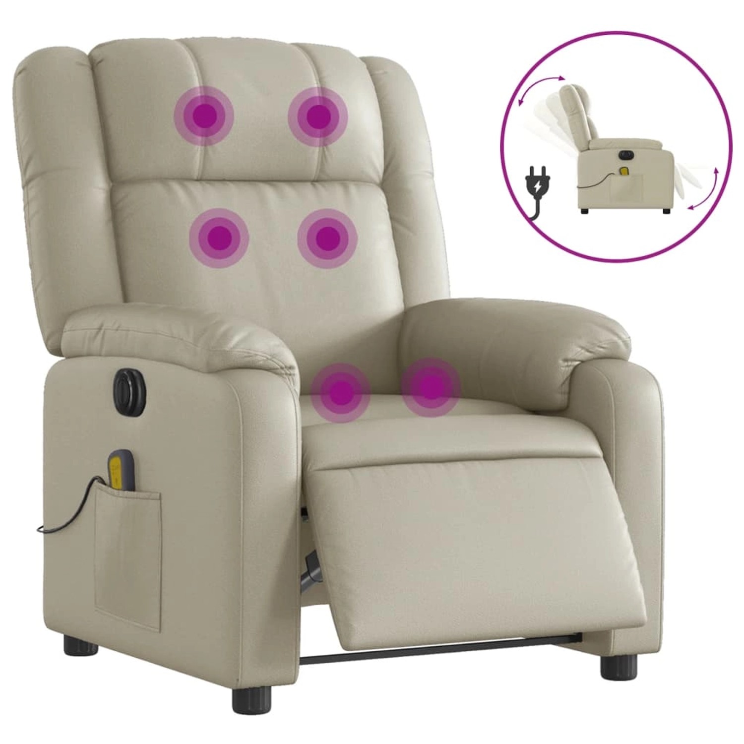 vidaXL Massagesessel Elektrisch Creme Kunstleder Modell 6 vidaXL Massagesessel Elektrisch Creme Kunstleder Modell 6 von VIDAXL
