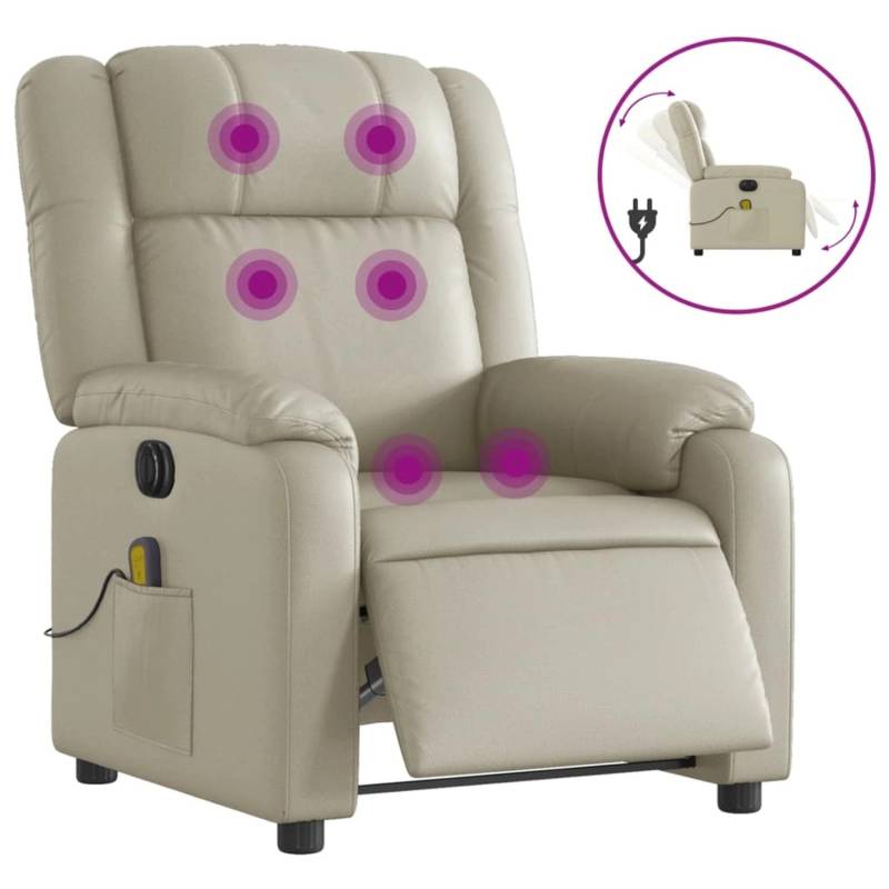 vidaXL Massagesessel Elektrisch Creme Kunstleder Modell 6 von VIDAXL