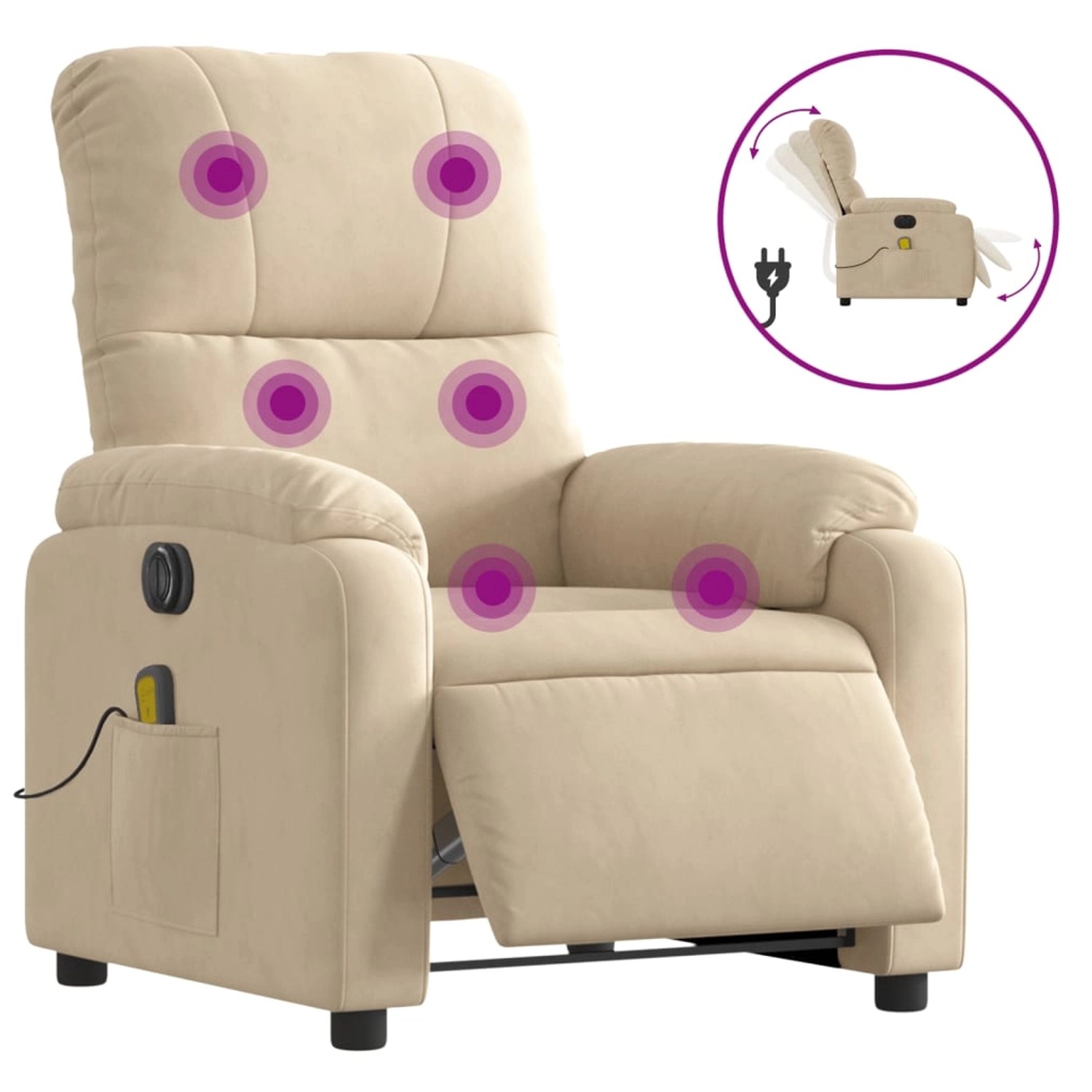 vidaXL Massagesessel Elektrisch Creme Mikrofasergewebe vidaXL Massagesessel Elektrisch Creme Mikrofasergewebe von VIDAXL
