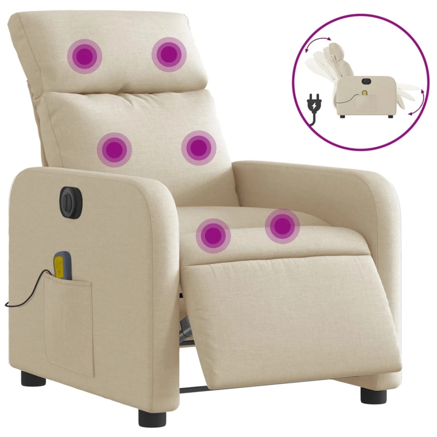 vidaXL Massagesessel Elektrisch Creme Stoff Modell 13 vidaXL Massagesessel Elektrisch Creme Stoff Modell 13 von VIDAXL