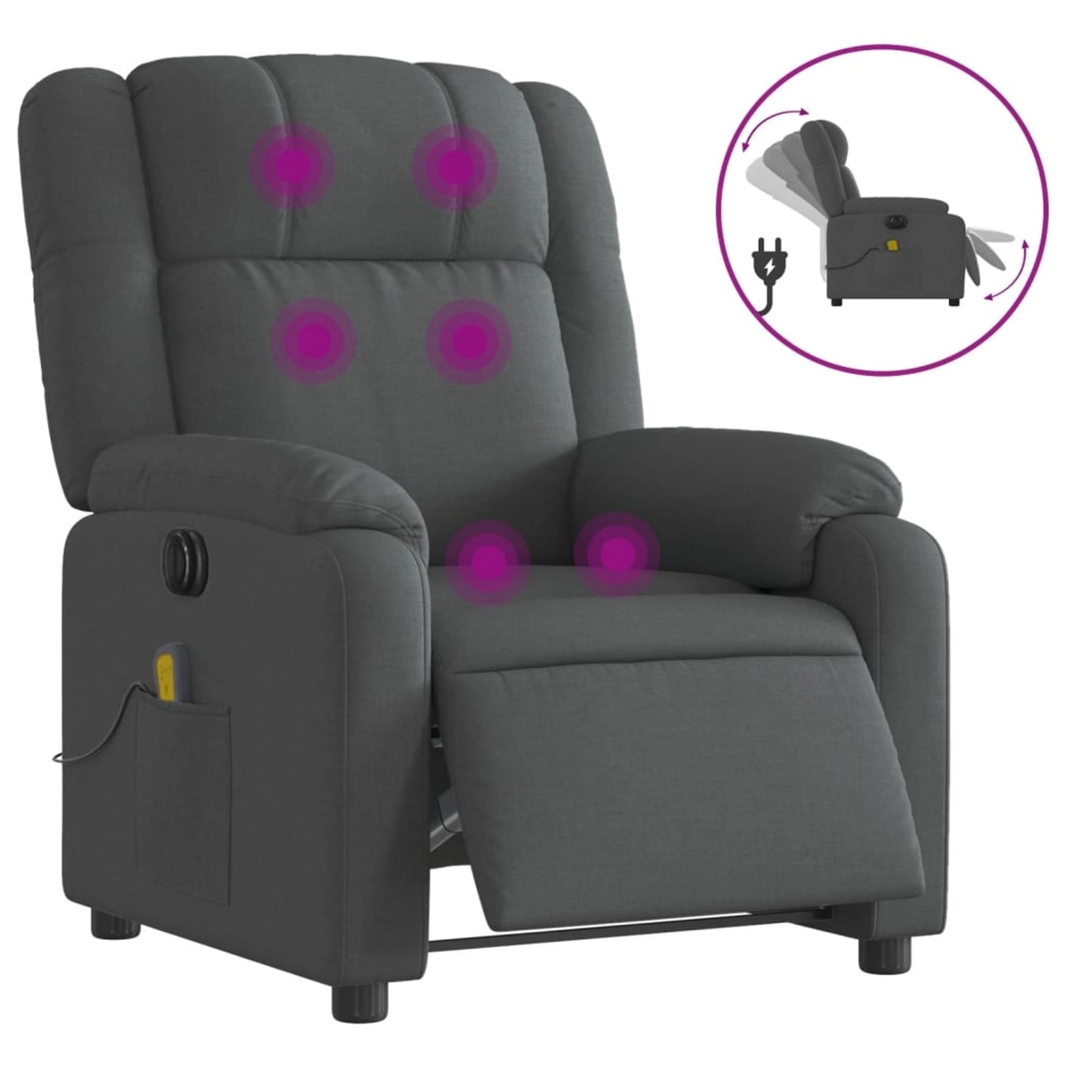 vidaXL Massagesessel Elektrisch Dunkelgrau Samt Modell 6 vidaXL Massagesessel Elektrisch Dunkelgrau Samt Modell 6 von VIDAXL