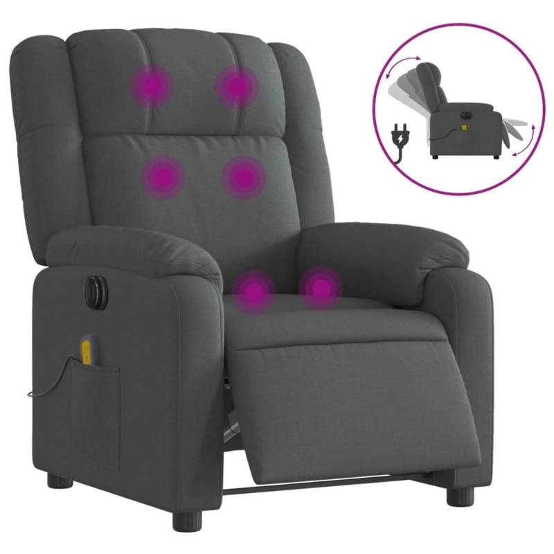 vidaXL Massagesessel Elektrisch Dunkelgrau Samt Modell 6 von VIDAXL
