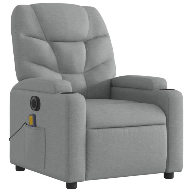 vidaXL Massagesessel Elektrisch Hellgrau Samt Modell 10 von VIDAXL