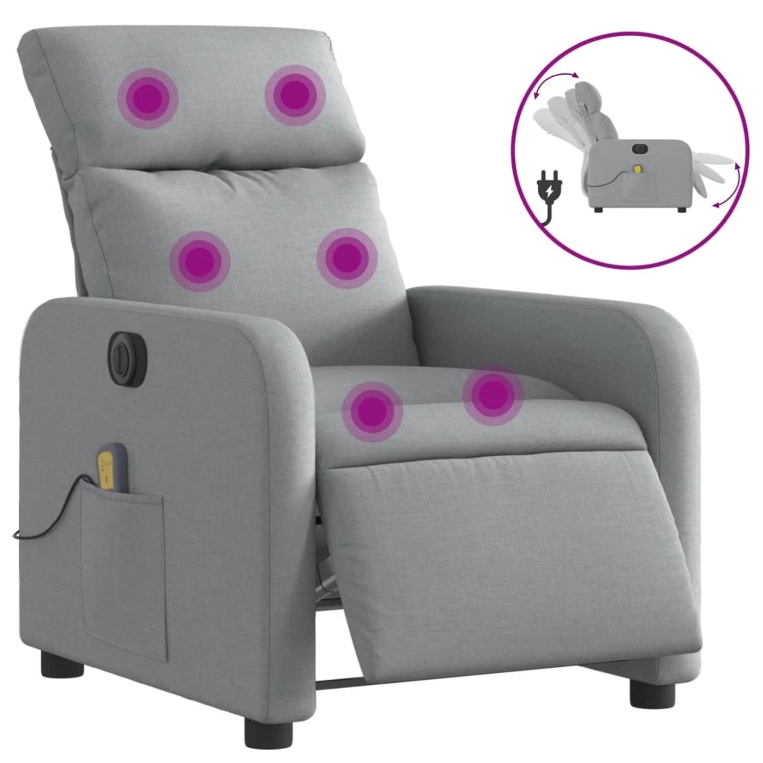 vidaXL Massagesessel Elektrisch Hellgrau Samt Modell 15 vidaXL Massagesessel Elektrisch Hellgrau Samt Modell 15 von VIDAXL