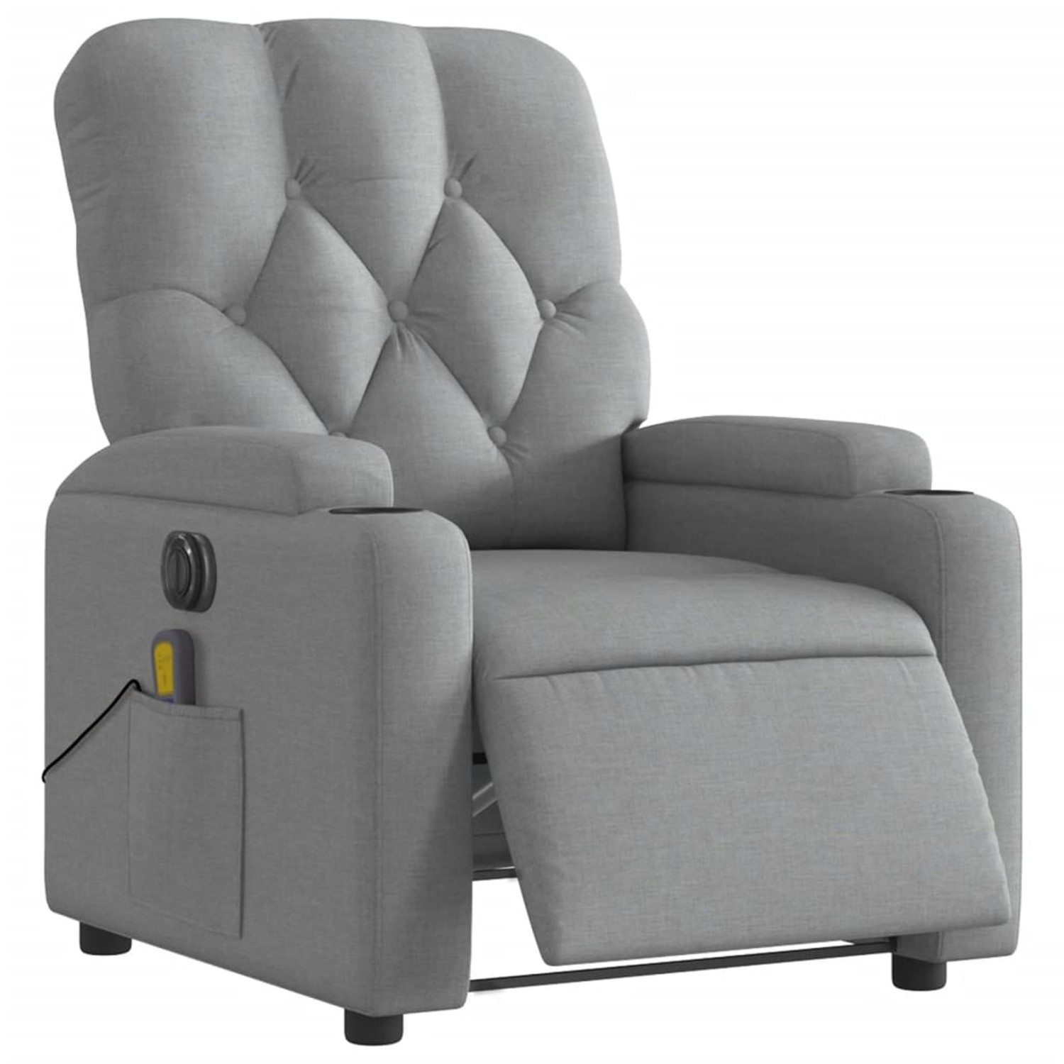 vidaXL Massagesessel Elektrisch Hellgrau Samt Modell 6 von VIDAXL