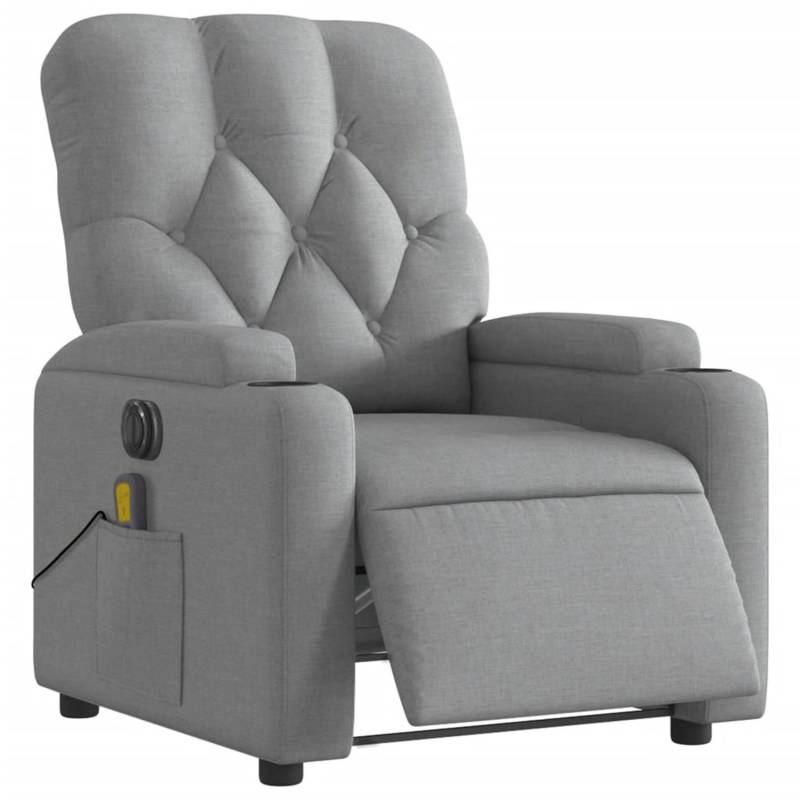 vidaXL Massagesessel Elektrisch Hellgrau Samt Modell 6 von VIDAXL