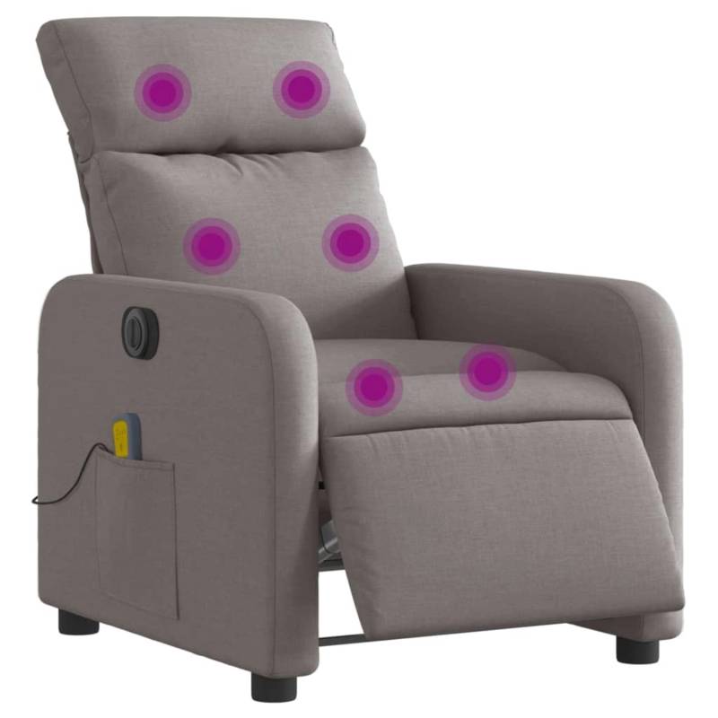 vidaXL Massagesessel Elektrisch Taupe Stoff Modell 12 von VIDAXL
