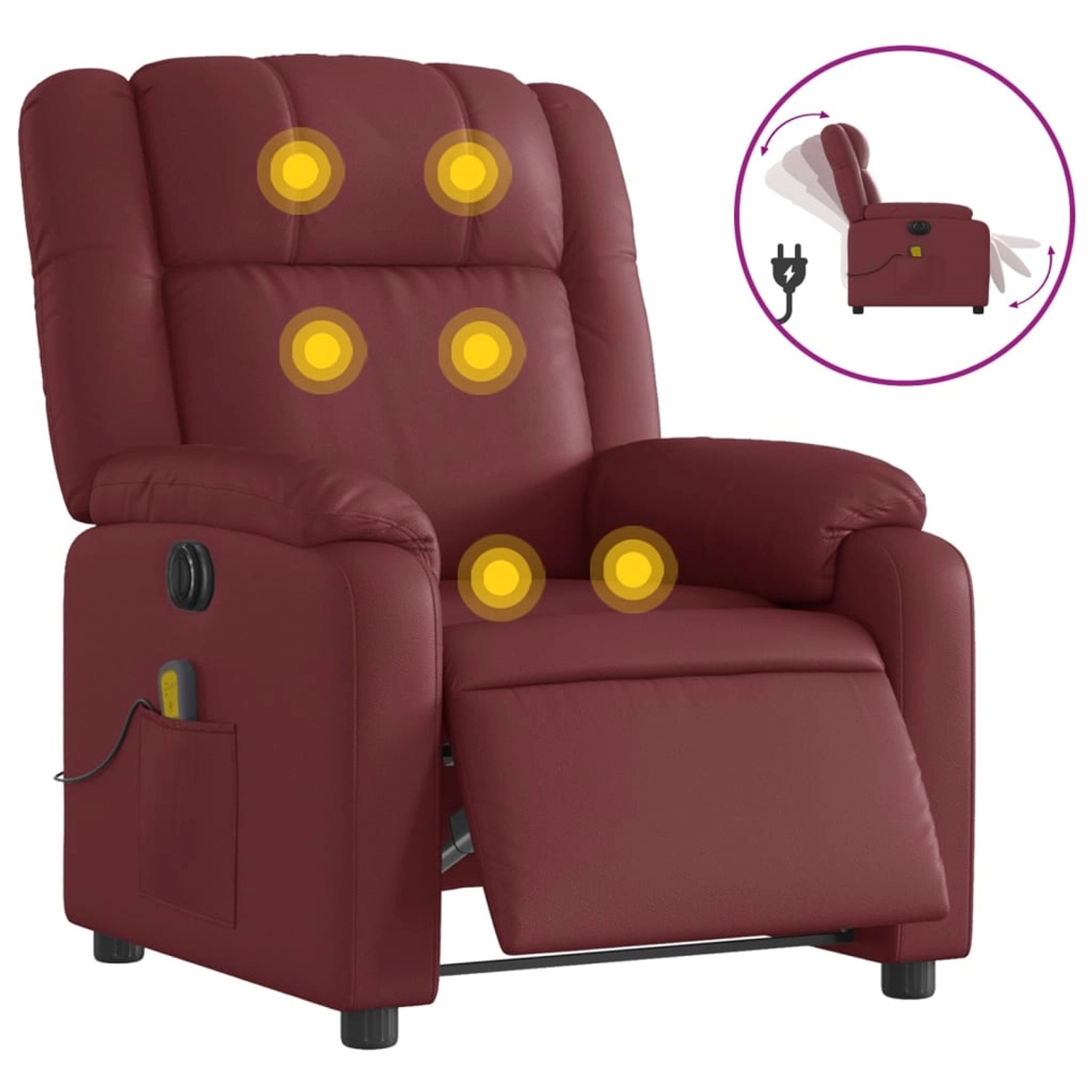 vidaXL Massagesessel Elektrisch Weißrot Kunstleder Modell 1 vidaXL Massagesessel Elektrisch Weißrot Kunstleder Modell 1 von VIDAXL