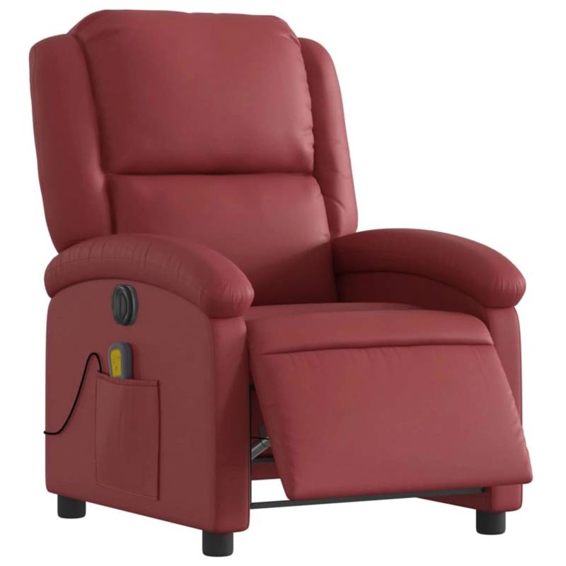 vidaXL Massagesessel Elektrisch Weißrot Kunstleder Modell 6 von VIDAXL