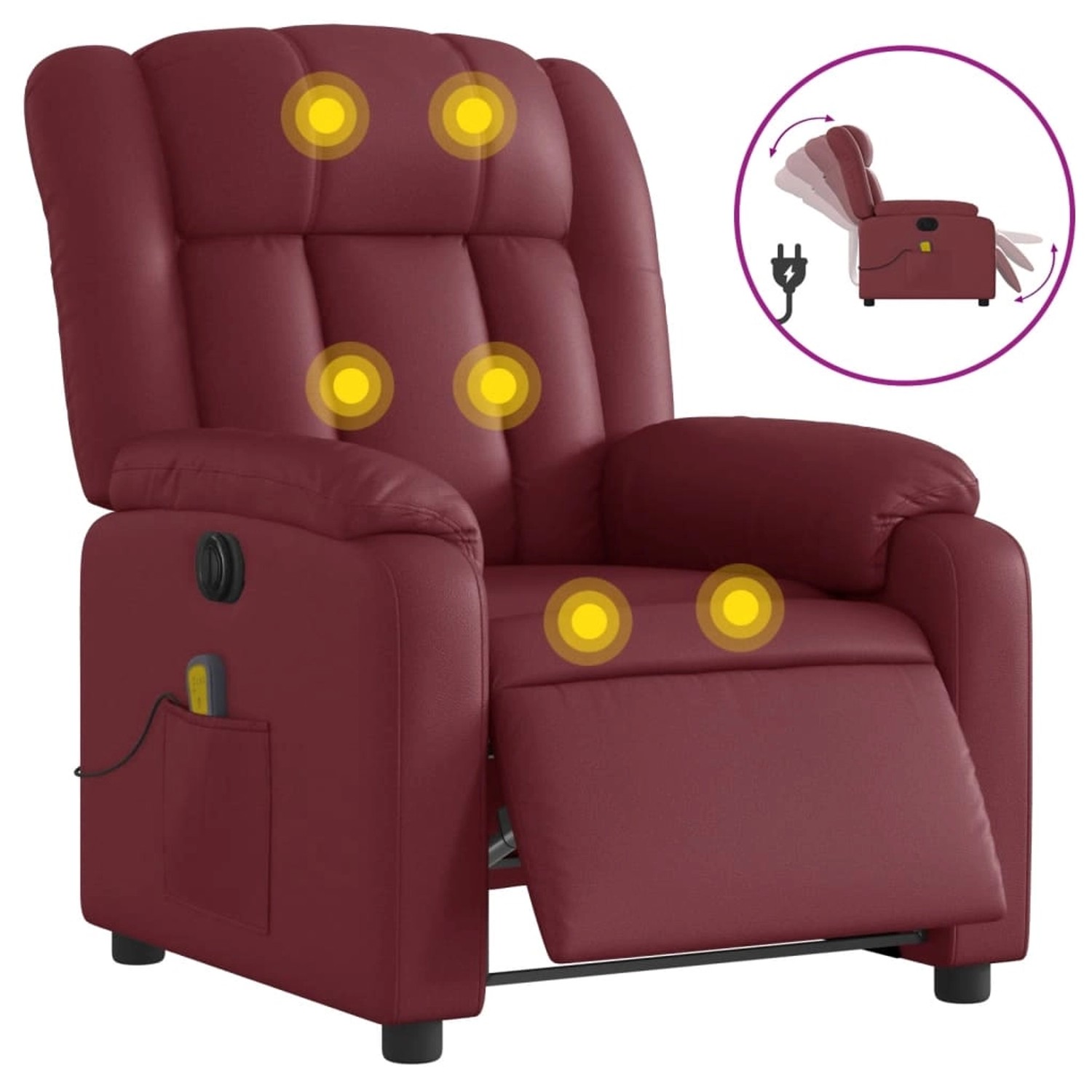 vidaXL Massagesessel Elektrisch Weißrot Kunstleder Modell 8 vidaXL Massagesessel Elektrisch Weißrot Kunstleder Modell 8 von VIDAXL